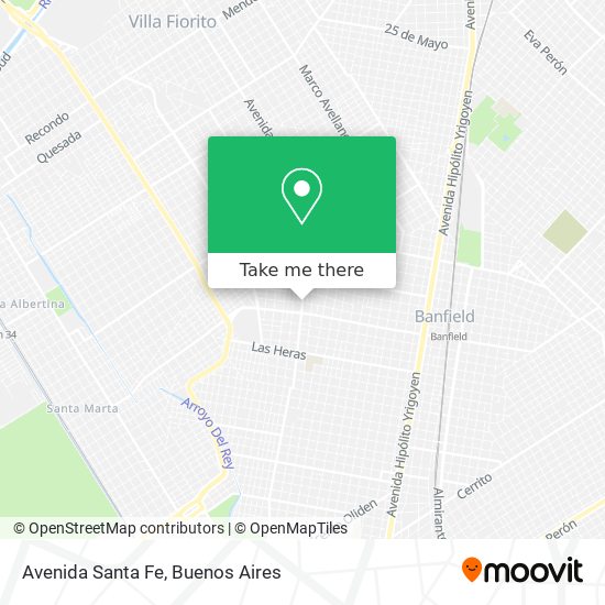 How to get to Avenida Santa Fe in Lomas De Zamora by Colectivo or Train?