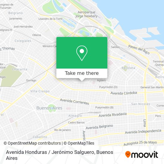 Avenida Honduras / Jerónimo Salguero map