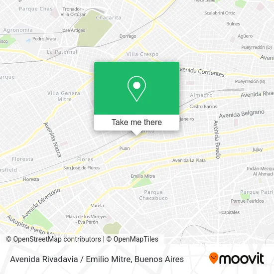 Mapa de Avenida Rivadavia / Emilio Mitre