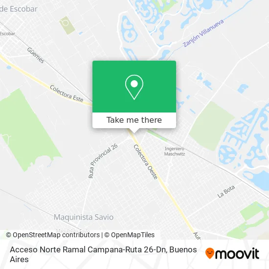 Mapa de Acceso Norte Ramal Campana-Ruta 26-Dn