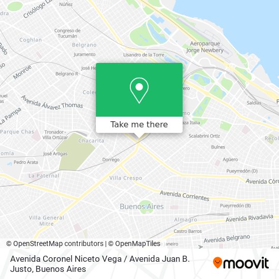 Avenida Coronel Niceto Vega / Avenida Juan B. Justo map