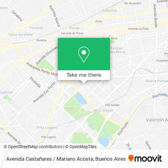 Mapa de Avenida Castañares / Mariano Acosta