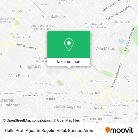 Mapa de Calle Prof. Agustín Rogelio Vidal