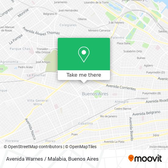Avenida Warnes / Malabia map