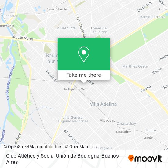 Mapa de Club Atlético y Social Unión de Boulogne
