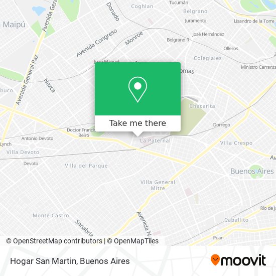 Hogar San Martin map