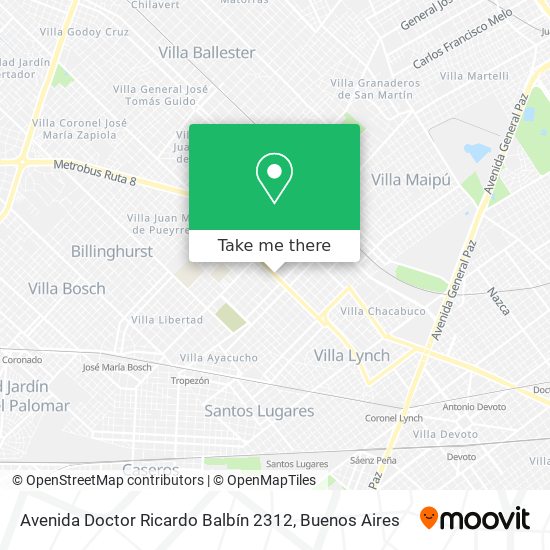 Mapa de Avenida Doctor Ricardo Balbín 2312