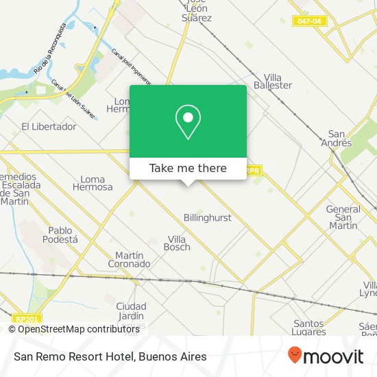 San Remo Resort Hotel map