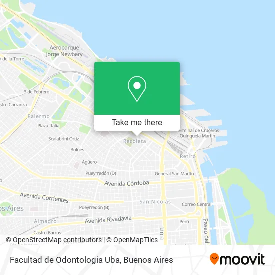 Mapa de Facultad de Odontologia Uba