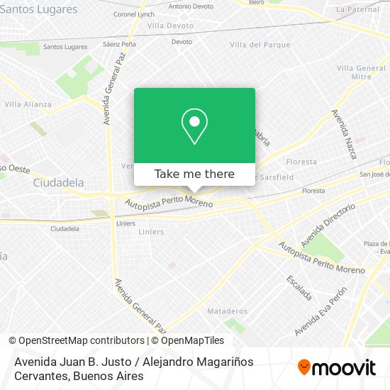 Mapa de Avenida Juan B. Justo / Alejandro Magariños Cervantes