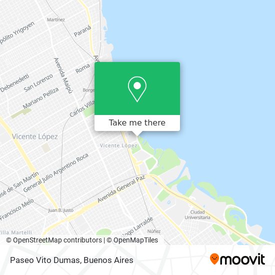 Paseo Vito Dumas map