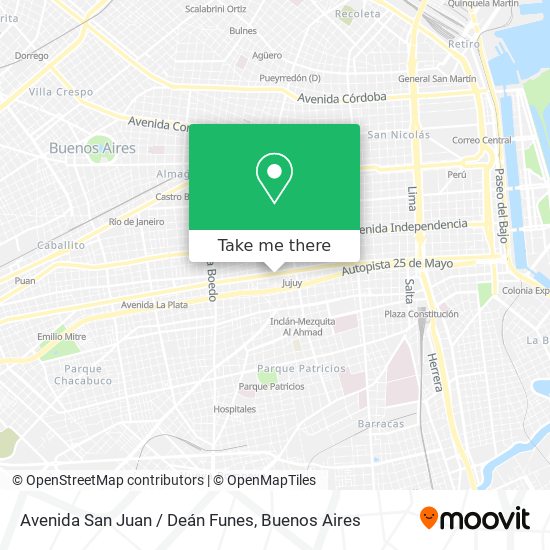 Avenida San Juan / Deán Funes map