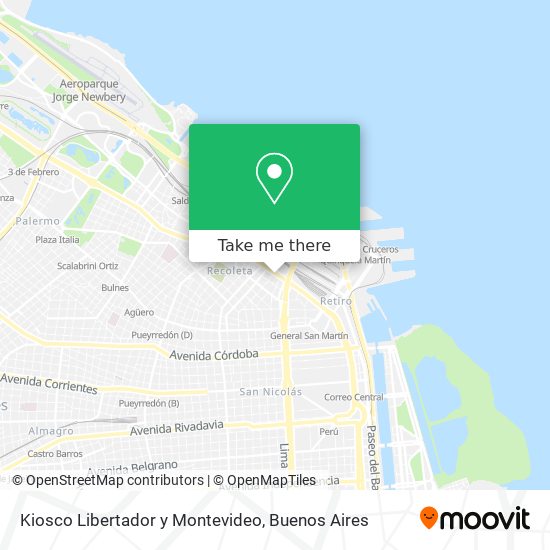 Kiosco Libertador y Montevideo map