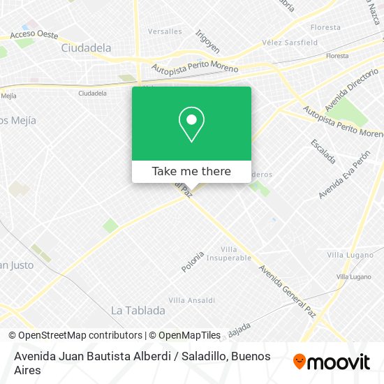 Avenida Juan Bautista Alberdi / Saladillo map