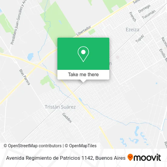 Mapa de Avenida Regimiento de Patricios 1142