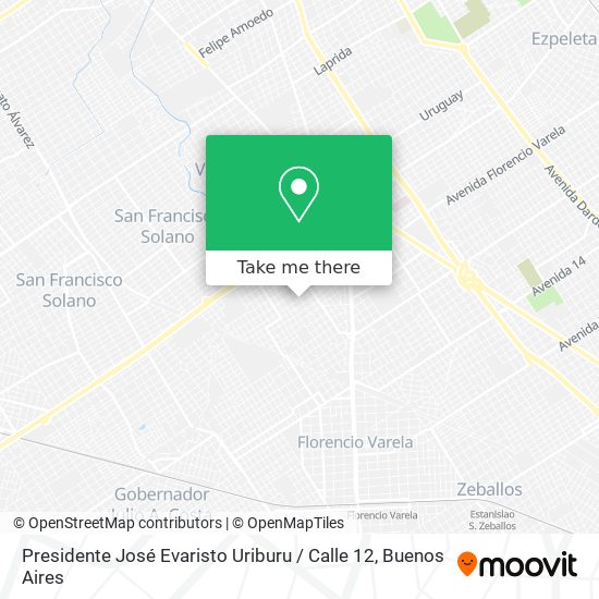 Presidente José Evaristo Uriburu / Calle 12 map