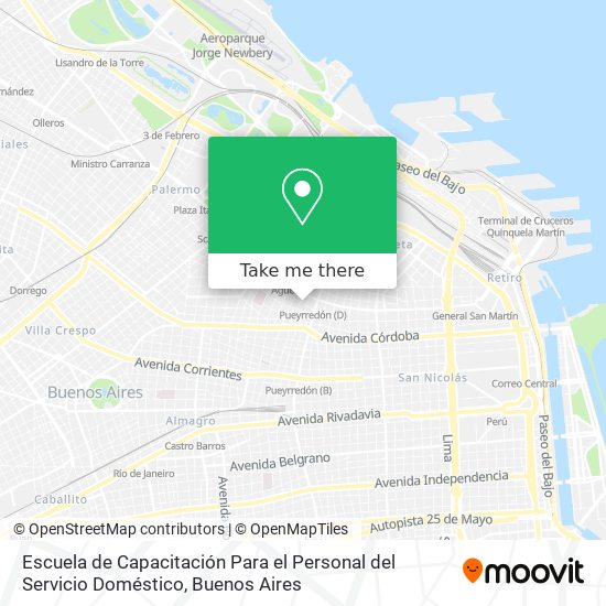 Escuela de Capacitación Para el Personal del Servicio Doméstico map