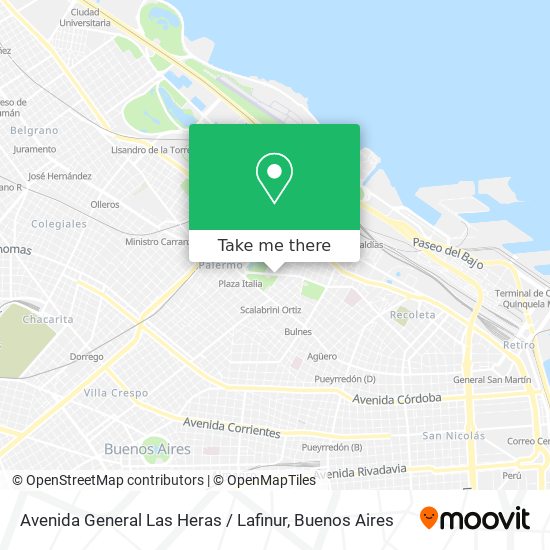 Avenida General Las Heras / Lafinur map