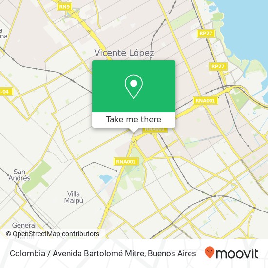 Colombia / Avenida Bartolomé Mitre map