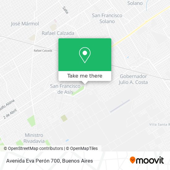 Mapa de Avenida Eva Perón 700
