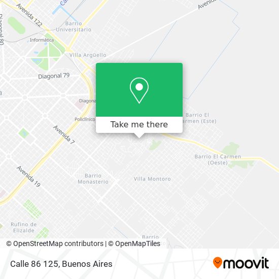 Calle 86 125 map