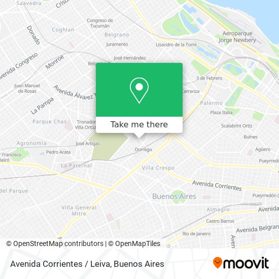 Mapa de Avenida Corrientes / Leiva