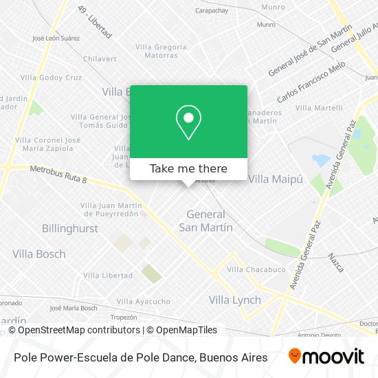 Mapa de Pole Power-Escuela de Pole Dance