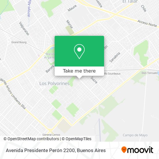 Mapa de Avenida Presidente Perón 2200