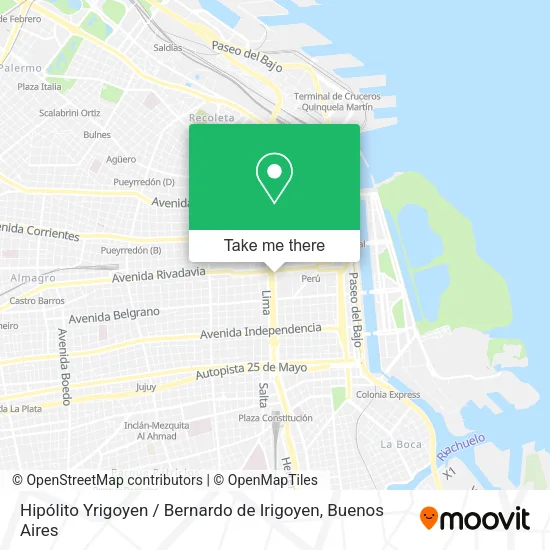 Mapa de Hipólito Yrigoyen / Bernardo de Irigoyen