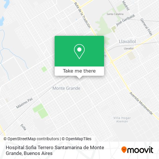 Hospital Sofia Terrero Santamarina de Monte Grande map