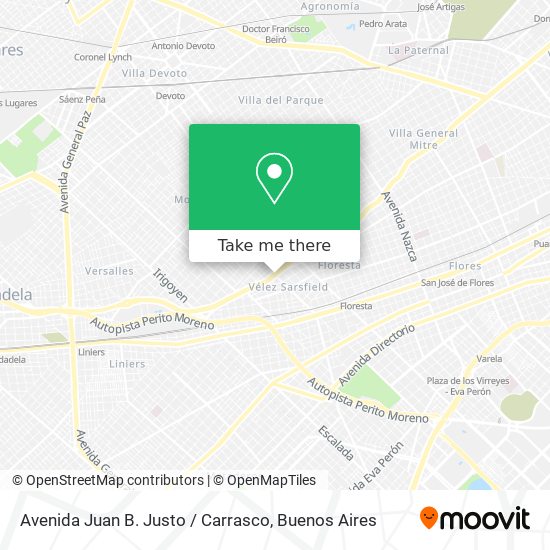 Avenida Juan B. Justo / Carrasco map