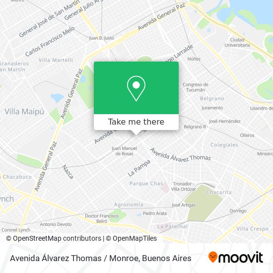 Avenida Álvarez Thomas / Monroe map