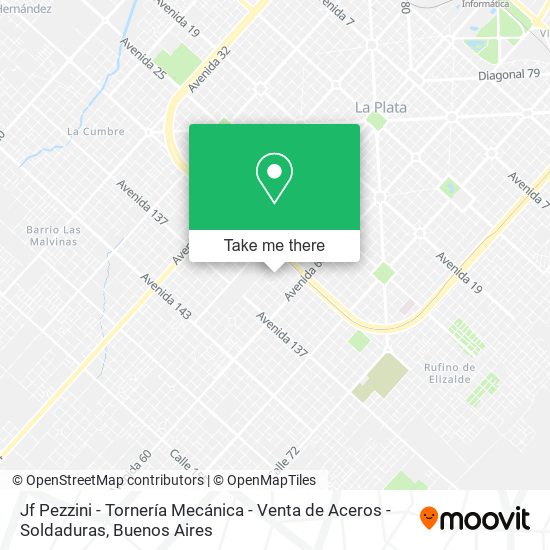 Jf Pezzini - Tornería Mecánica - Venta de Aceros - Soldaduras map