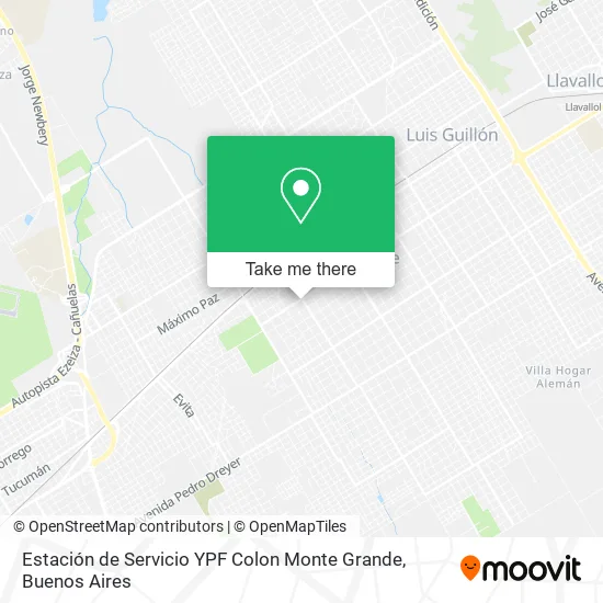 Mapa de Estación de Servicio YPF Colon Monte Grande