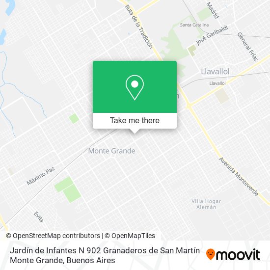 Mapa de Jardín de Infantes N 902 Granaderos de San Martín Monte Grande
