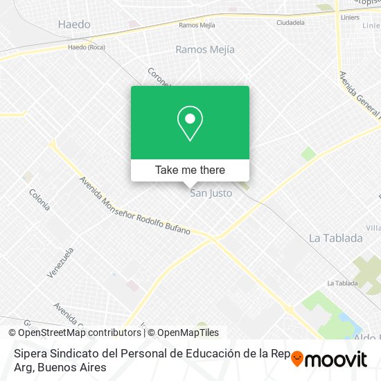 Mapa de Sipera Sindicato del Personal de Educación de la Rep Arg