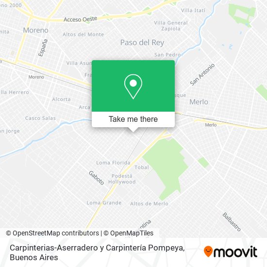 Carpinterias-Aserradero y Carpintería Pompeya map