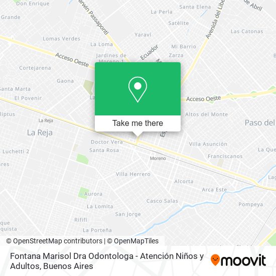 Mapa de Fontana Marisol Dra Odontologa - Atención Niños y Adultos