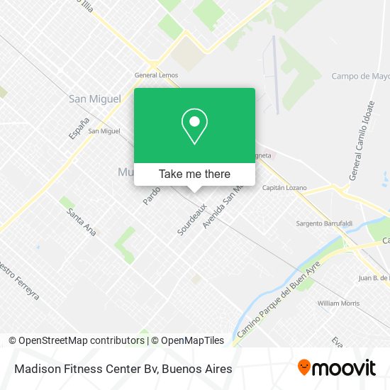 Mapa de Madison Fitness Center Bv