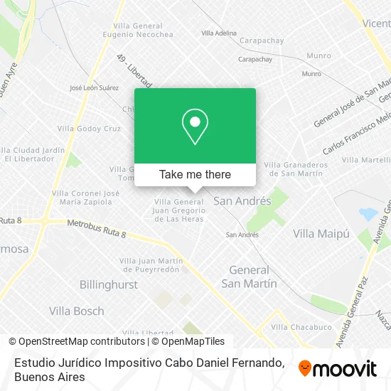 Mapa de Estudio Jurídico Impositivo Cabo Daniel Fernando