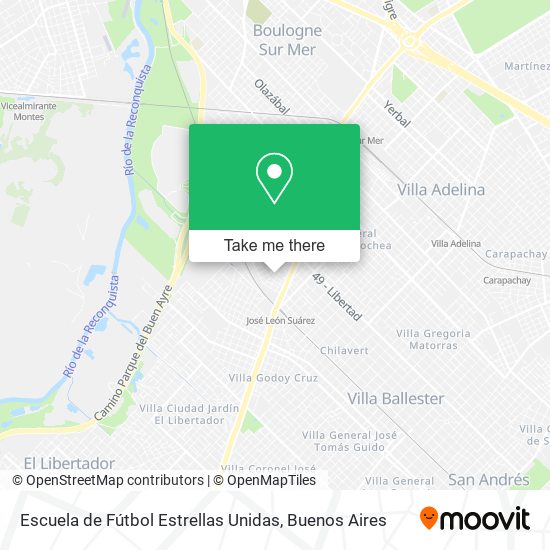 Escuela de Fútbol Estrellas Unidas map