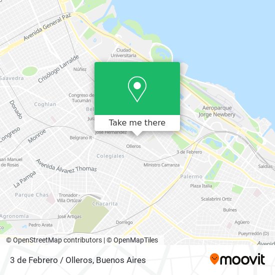 3 de Febrero / Olleros map