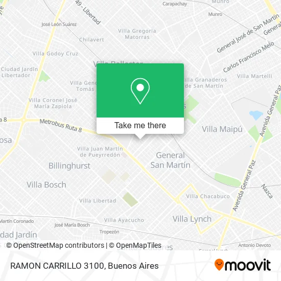 RAMON CARRILLO 3100 map