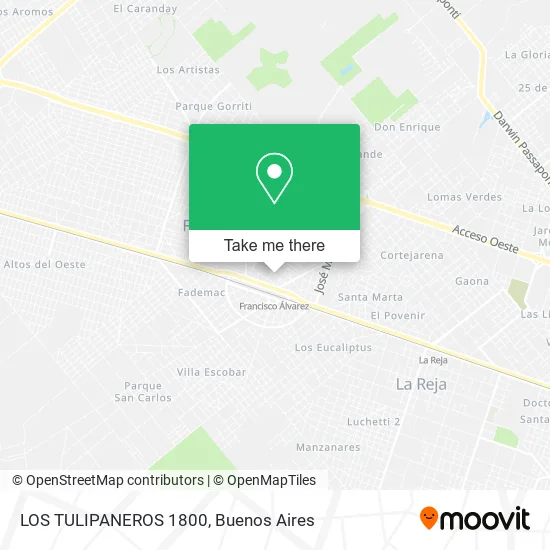 LOS TULIPANEROS 1800 map