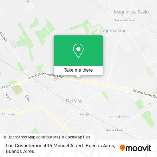 Los Crisantemos 495  Manuel Alberti  Buenos Aires map