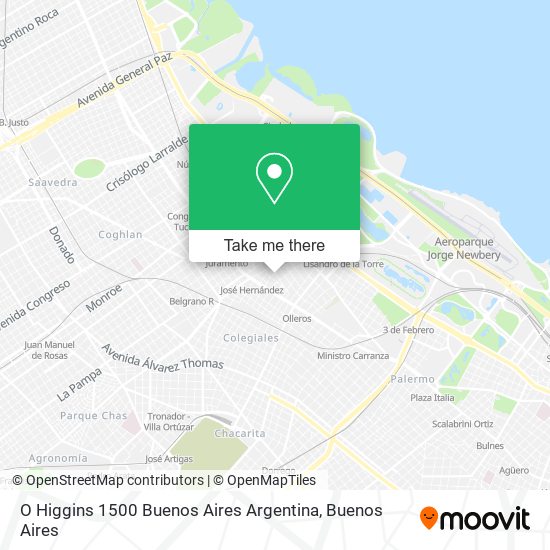 Mapa de O Higgins 1500  Buenos Aires  Argentina