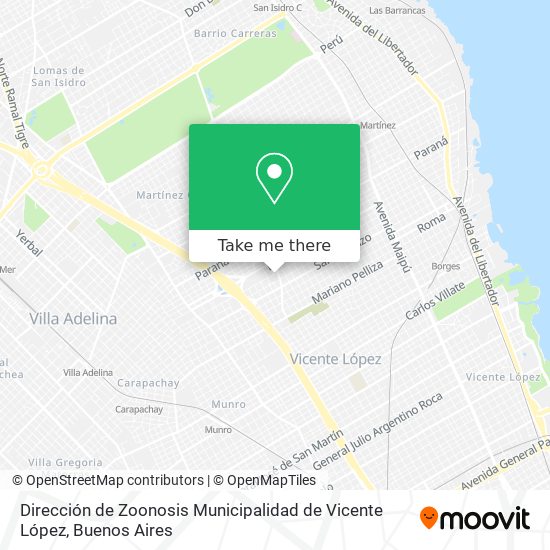Dirección de Zoonosis Municipalidad de Vicente López map