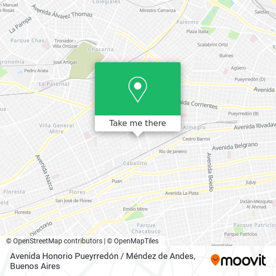 Mapa de Avenida Honorio Pueyrredón / Méndez de Andes