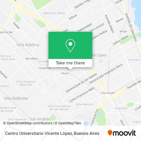 Centro Universitario Vicente López map
