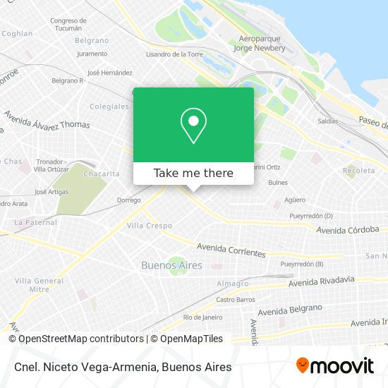 Cnel. Niceto Vega-Armenia map